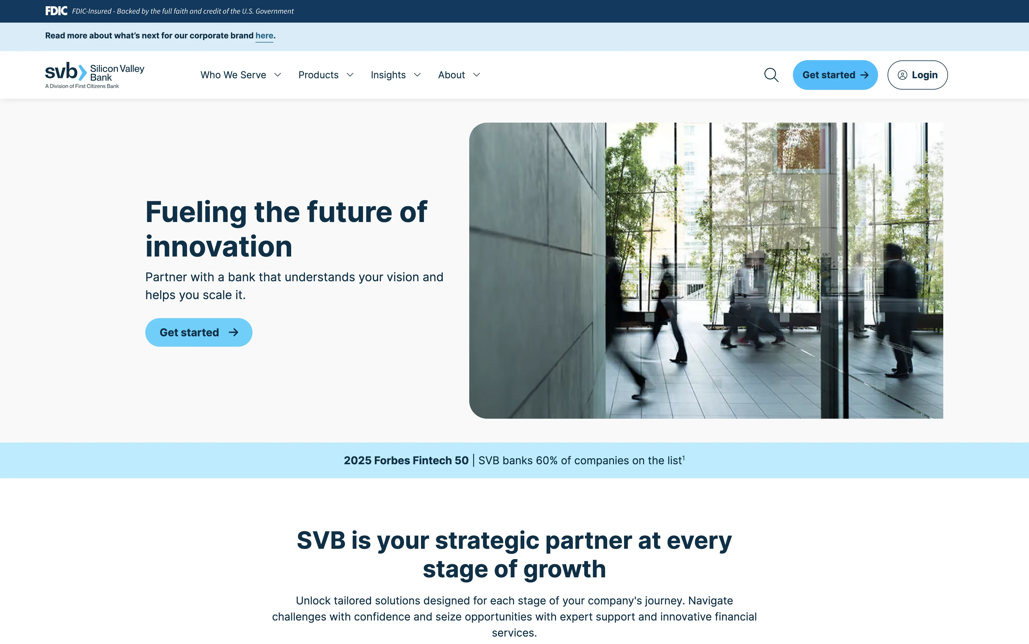 Silicon Valley Bank homepage.